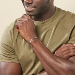 Bracelet Anilo Noircie Argent Blanc