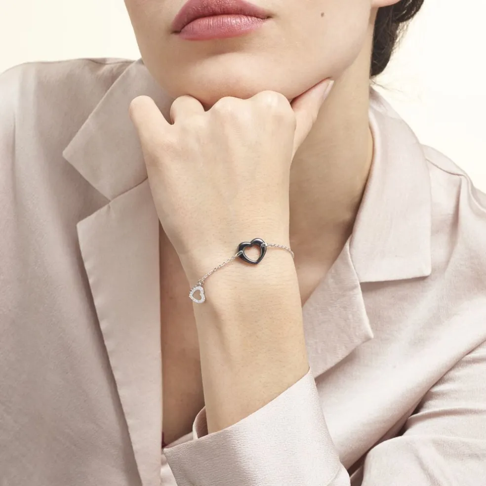 Bracelet Anissa Argent Blanc Céramique Et Oxyde De Zirconium