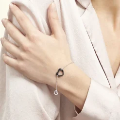 Bracelet Anissa Argent Blanc Céramique Et Oxyde De Zirconium