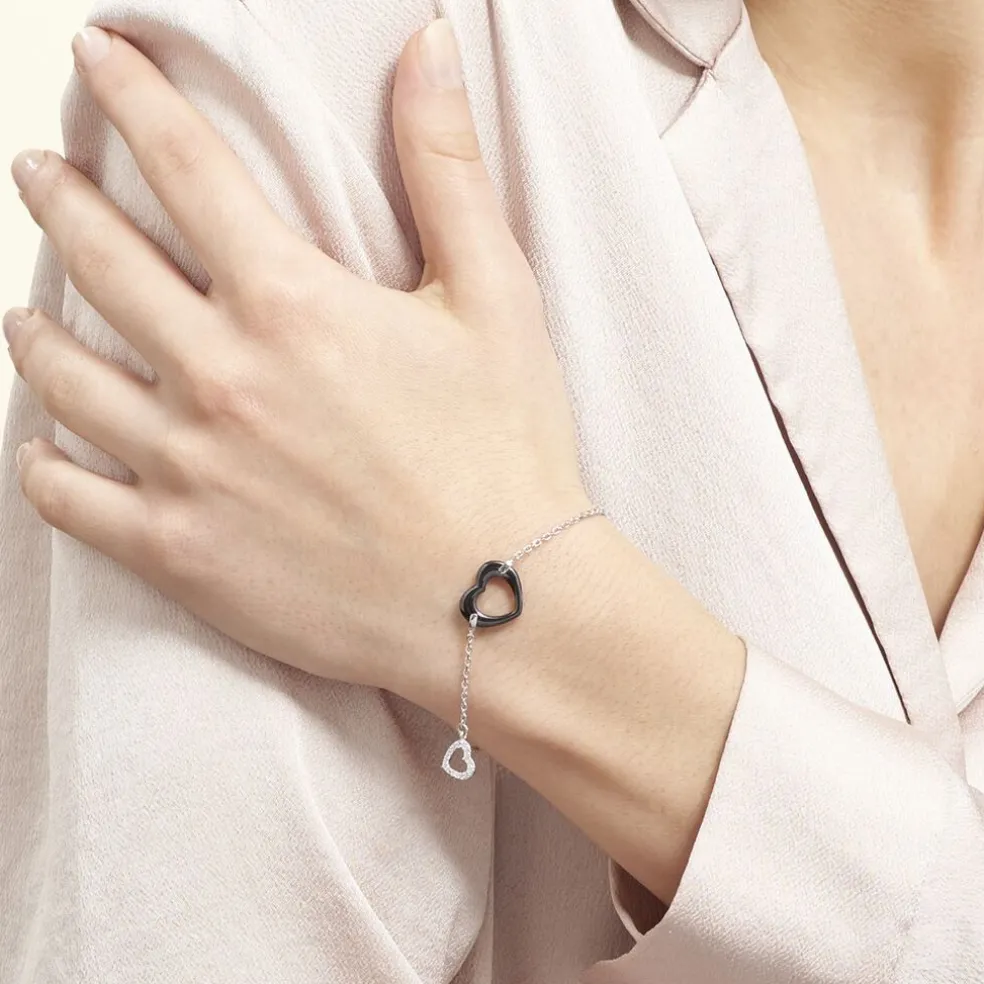 Bracelet Anissa Argent Blanc Céramique Et Oxyde De Zirconium