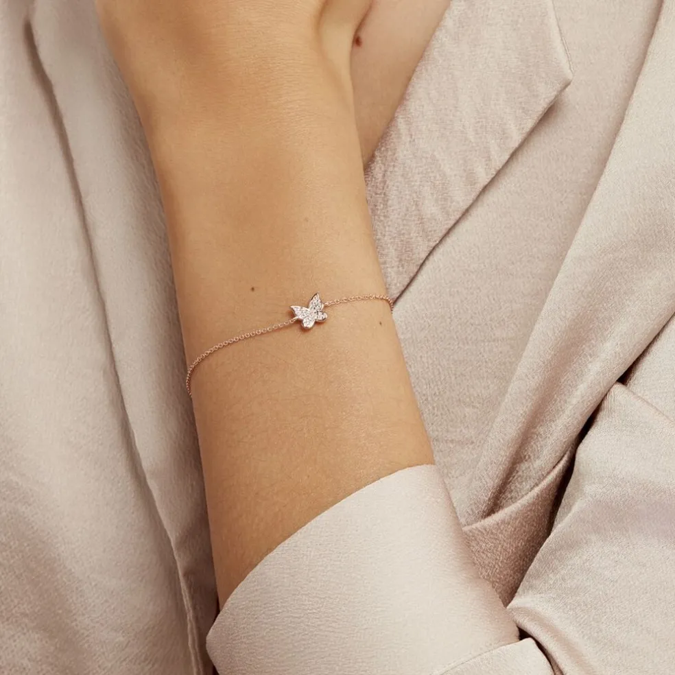 Bracelet Anne-lise Argent Rose Oxyde De Zirconium