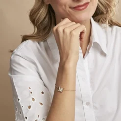 Bracelet Areli Plaque Or Doré Nacre Oxyde De Zirconium