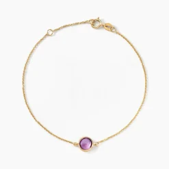 Bracelet Arenale Or Jaune Amethyste