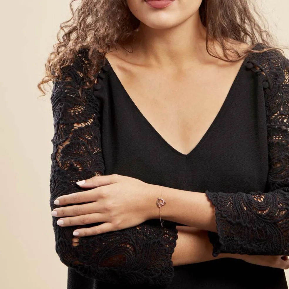 Bracelet Argent Bicolore Serapis Oxyde De Zirconium