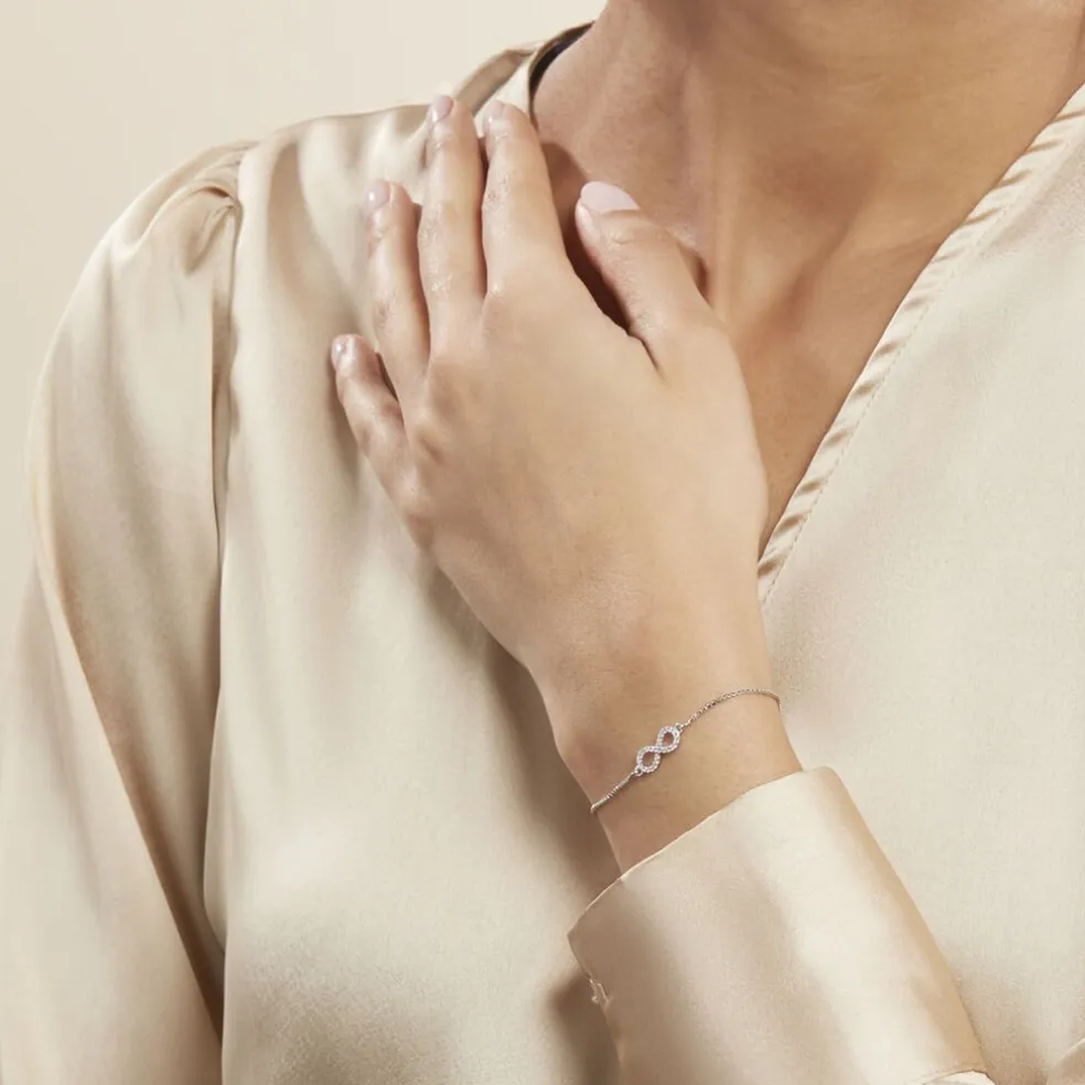 Bracelet Argent Blanc Anona Oxydes De Zirconium