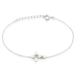 Bracelet Argent Blanc Burt Perles De Culture Oxydes De Zirconium