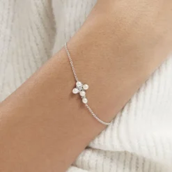 Bracelet Argent Blanc Burt Perles De Culture Oxydes De Zirconium