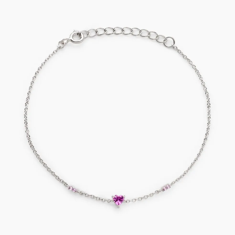 Bracelet Argent Blanc Declaration Oxyde De Zirconium