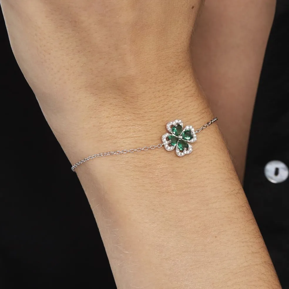 Bracelet Argent Blanc Deryn Verre Oxydes De Zirconium