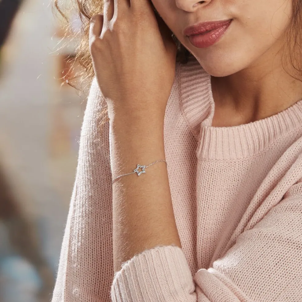 Bracelet Argent Blanc Dmitri Oxydes De Zirconium