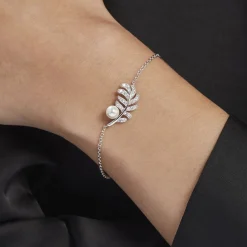 Bracelet Argent Blanc Edytha Perle De Culture Oxydes De Zirconium