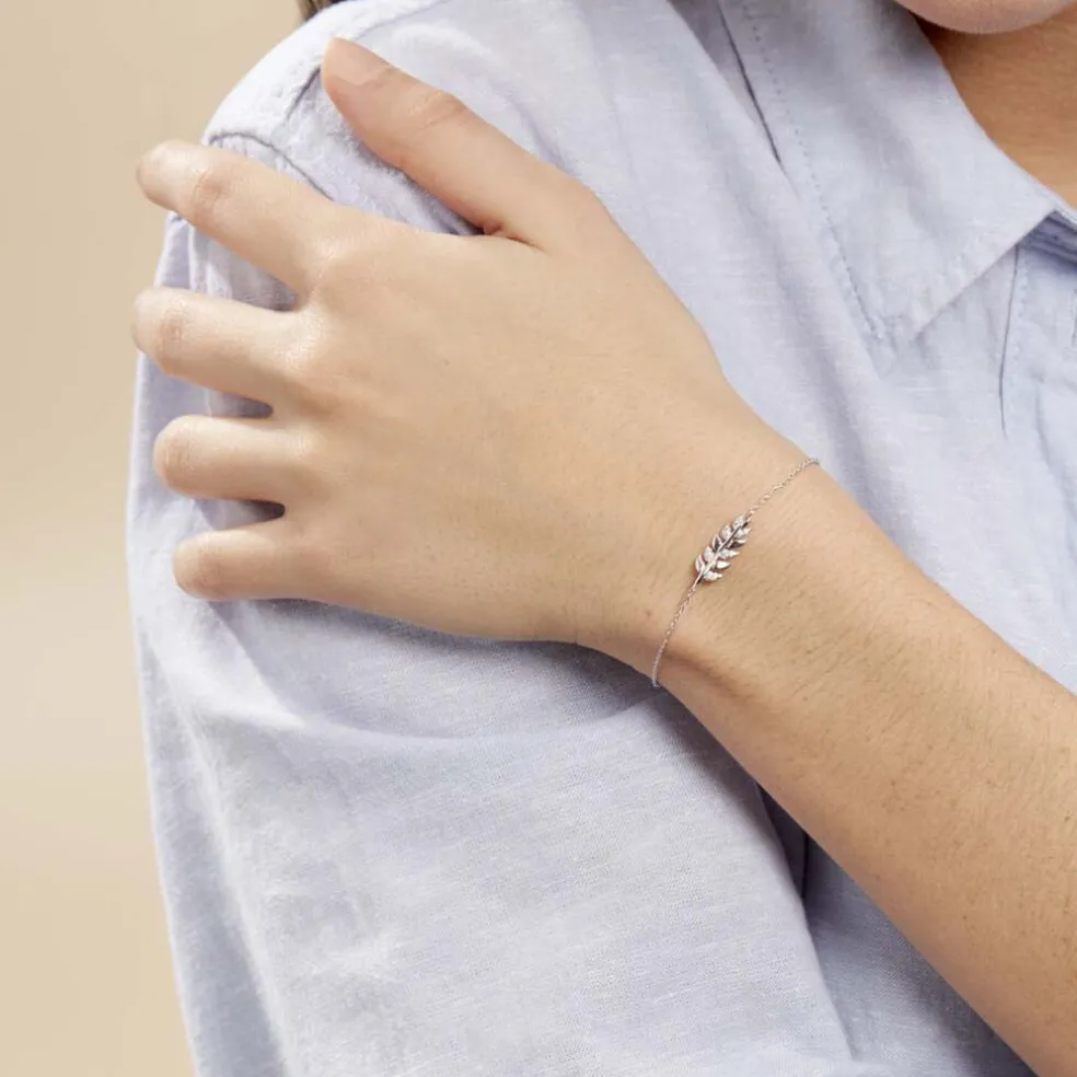 Bracelet Argent Blanc Jade Oxydes De Zirconium Blancs