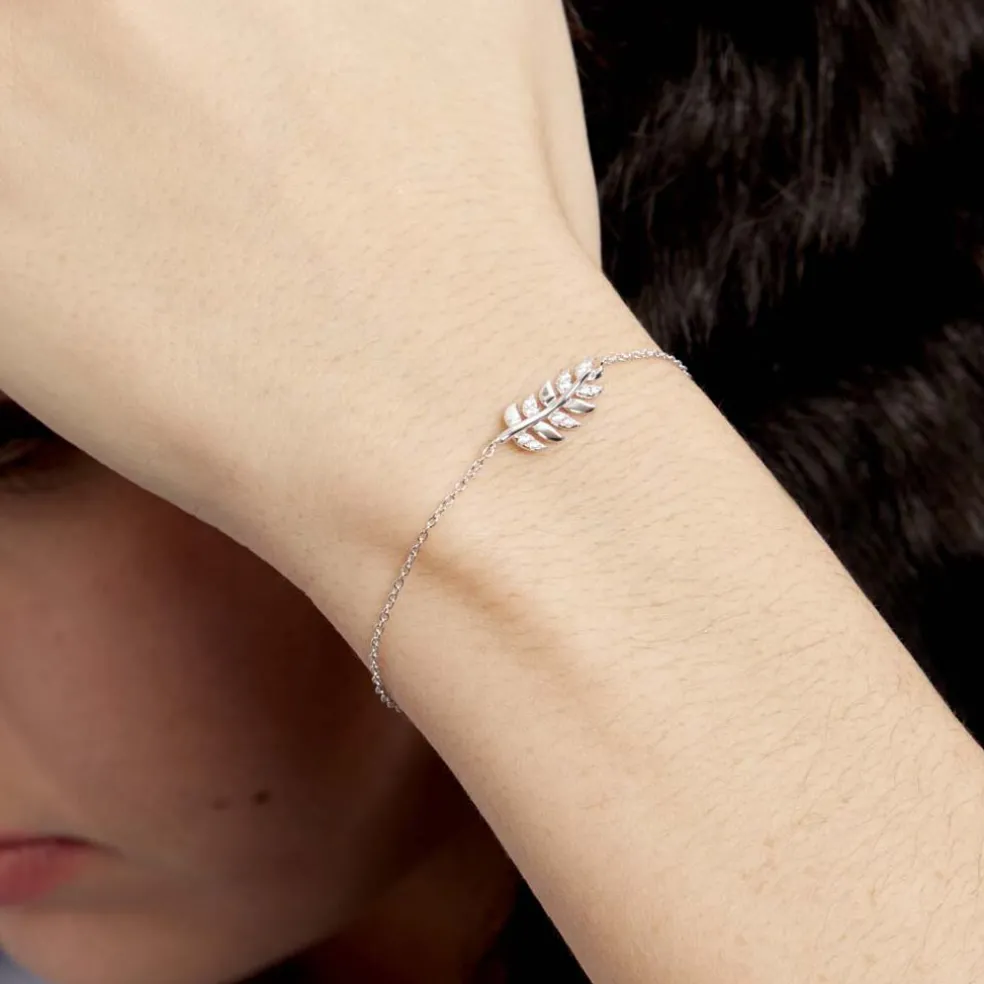 Bracelet Argent Blanc Jade Oxydes De Zirconium Blancs