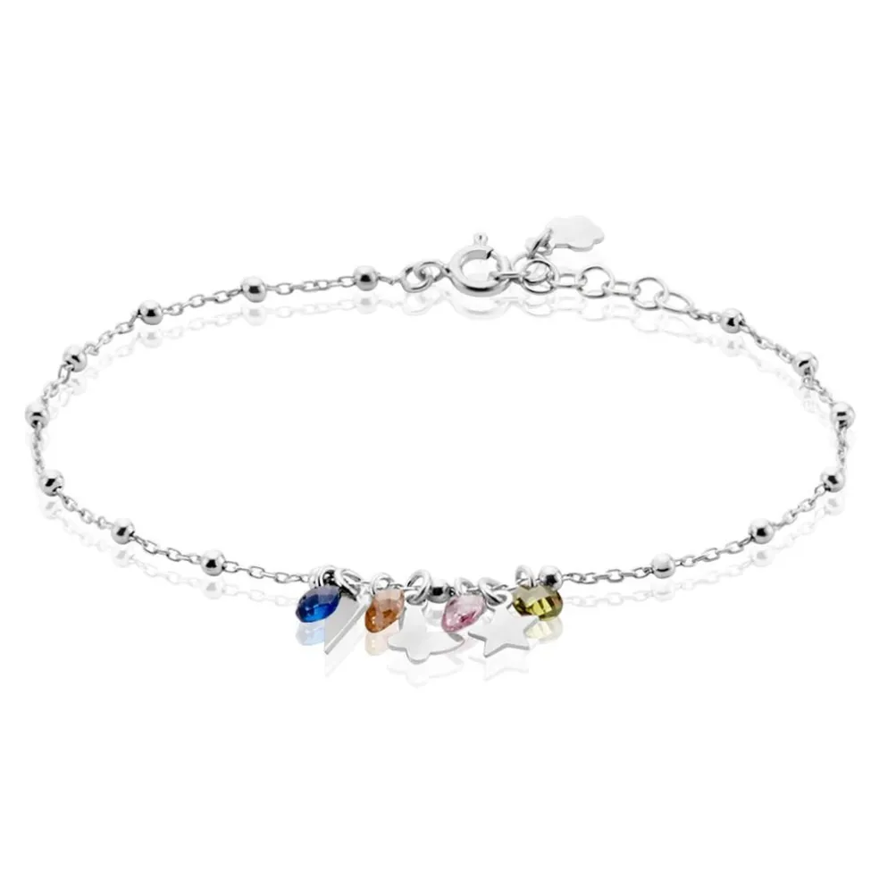 Bracelet Argent Blanc Paulino Pierres Artificelles