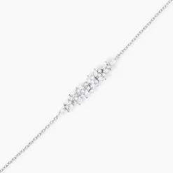 Bracelet Argent Blanc Precieux Flocon Oxyde De Zirconium