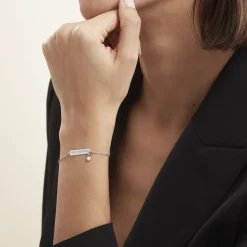 Bracelet Argent Blanc Sameera Agate