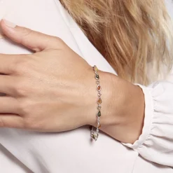 Bracelet Argent Blanc Weronika Ambre