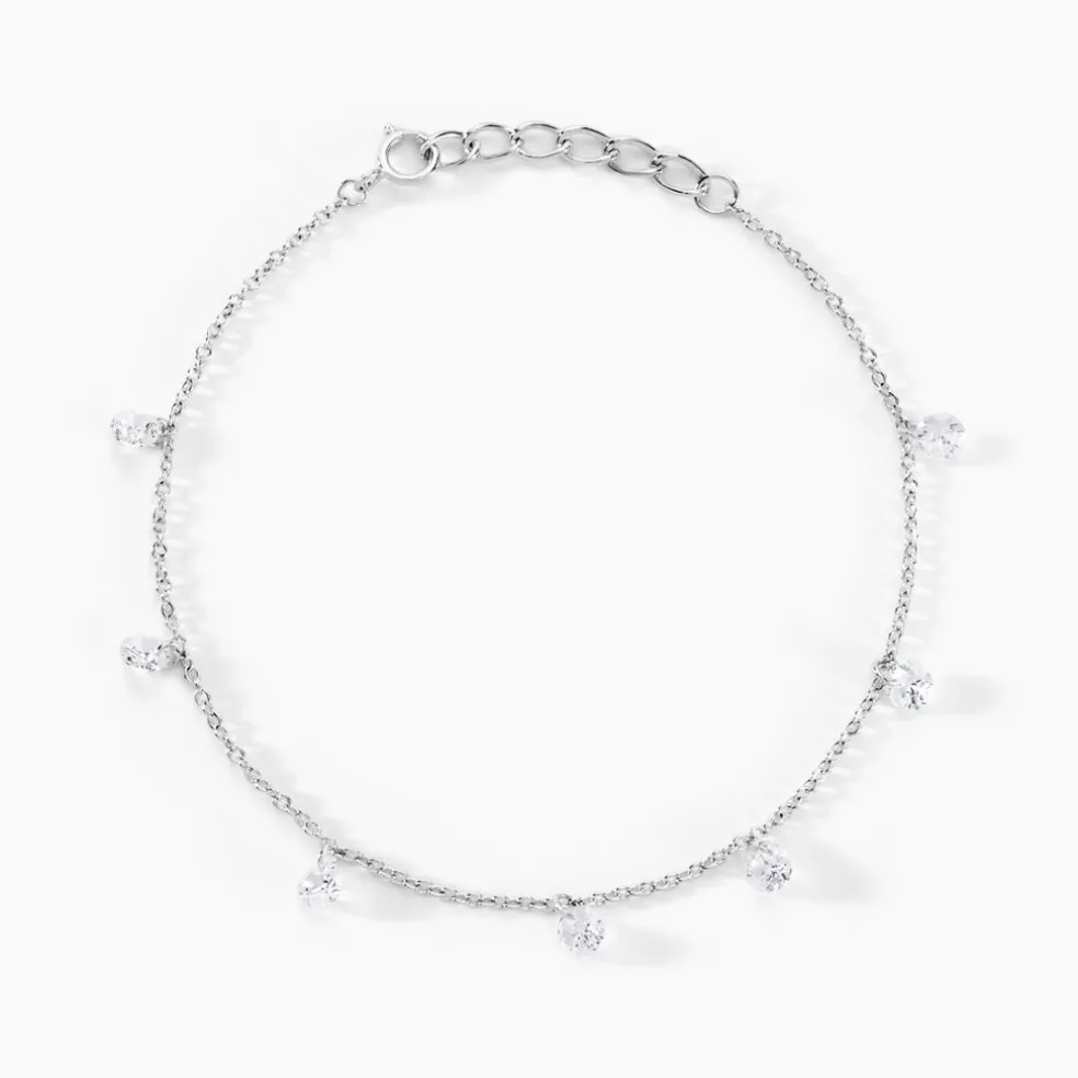 Bracelet Argent Collie Argent Blanc Oxyde