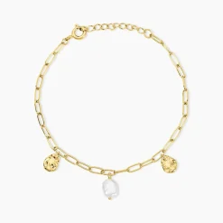 Bracelet Argent Dore Keshi Maille Cheval