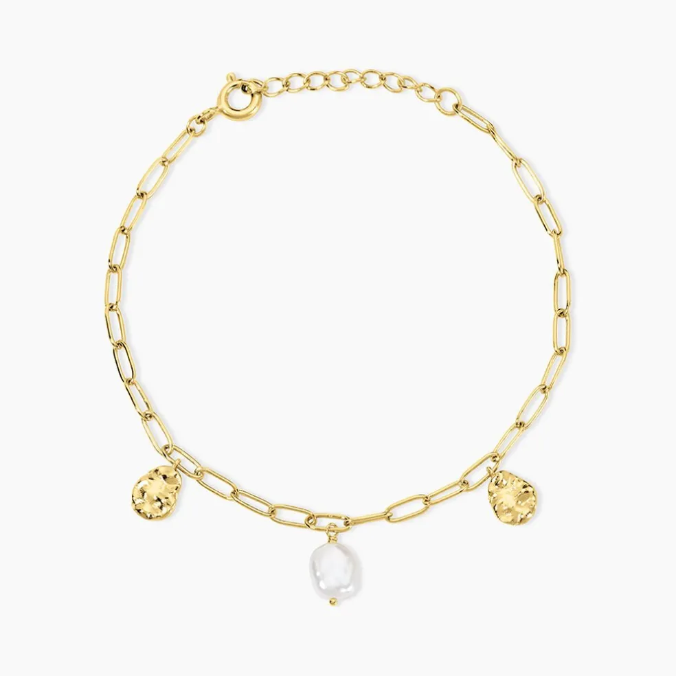 Bracelet Argent Dore Keshi Maille Cheval