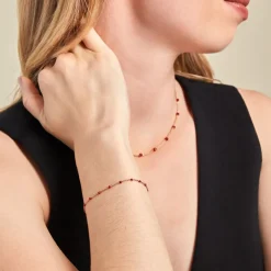 Bracelet Argent Rose Polka