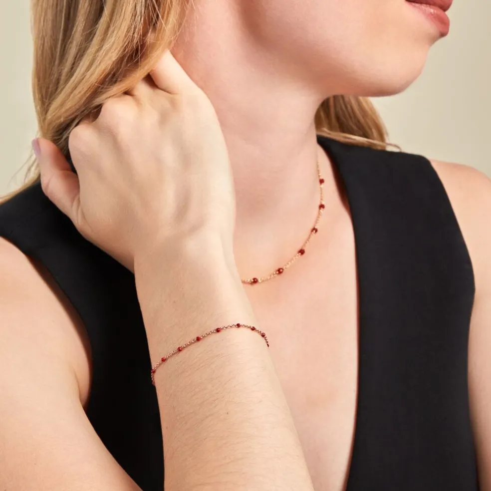 Bracelet Argent Rose Polka