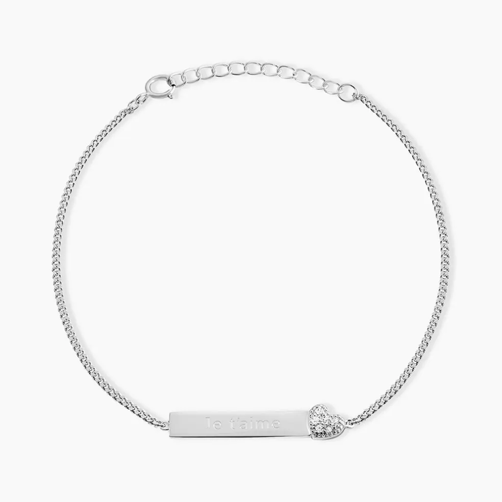 Bracelet Argent Rosule Oxydes De Zirconium
