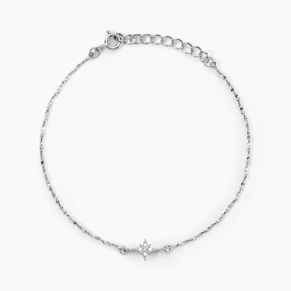 Bracelet Astre Precieux Argent Blanc Oxyde De Zirconium