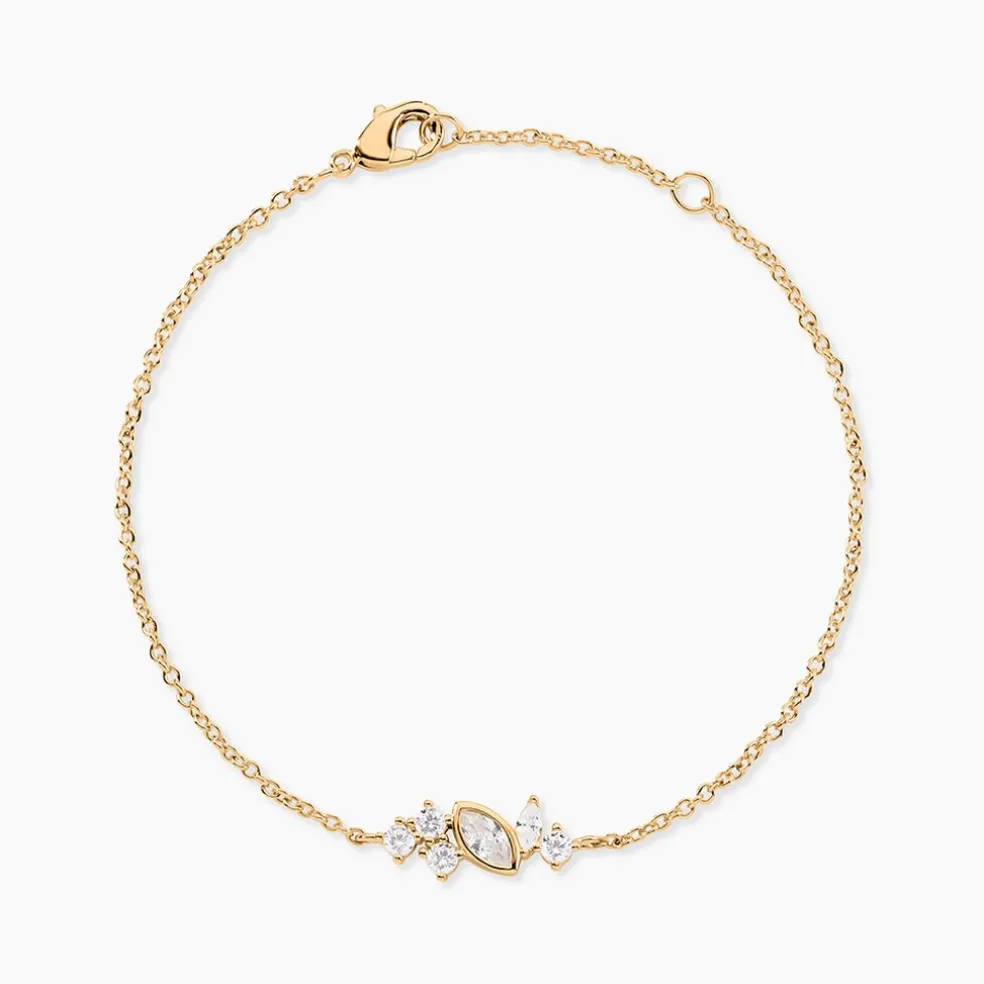 Bracelet Aurena Plaque Or Jaune Oxyde De Zirconium