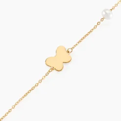 Bracelet Aurida Papillon Or Jaune Perle De Culture