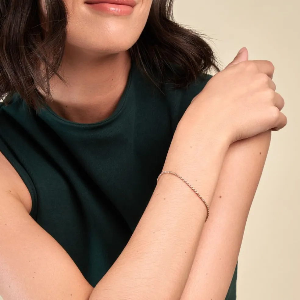 Bracelet Azelys Maille Corde Plaqué Or Jaune