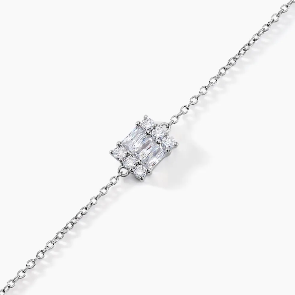 Bracelet Baroque Party Argent Blanc Oxyde De Zirconium