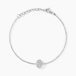 Bracelet Baroque Party Argent Blanc Oxyde De Zirconium