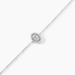 Bracelet Baroque Party Argent Blanc Oxyde De Zirconium