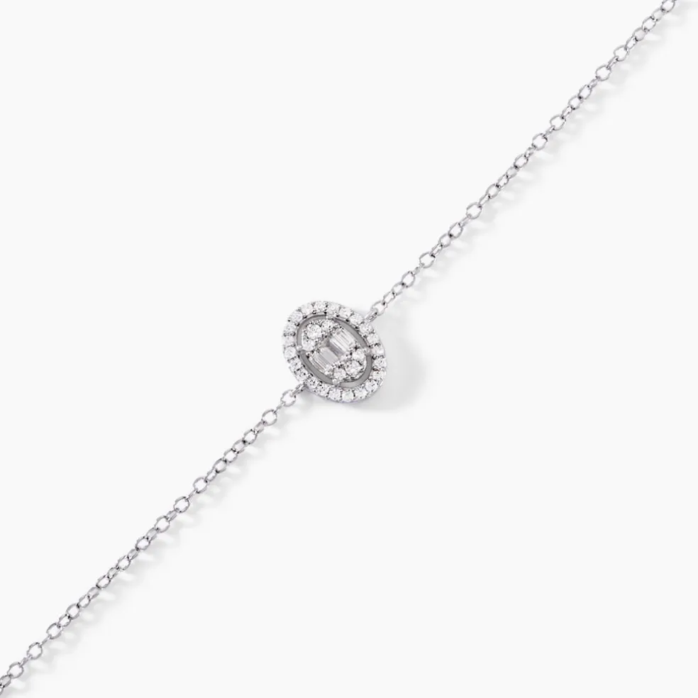 Bracelet Baroque Party Argent Blanc Oxyde De Zirconium