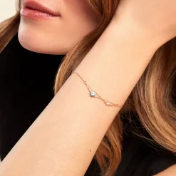 Bracelet Beauté Bleutée Or Jaune Topaze Oxyde De Zirconium