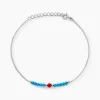 Bracelet Behati Argent Blanc Corail Turquoise
