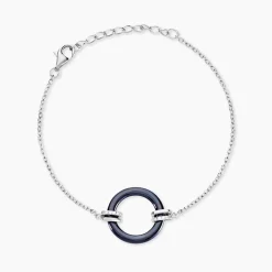 Bracelet Bertillianne Argent Blanc Céramique Et Oxyde De Zirconium