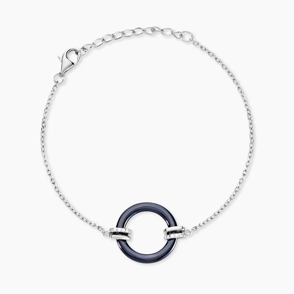 Bracelet Bertillianne Argent Blanc Céramique Et Oxyde De Zirconium