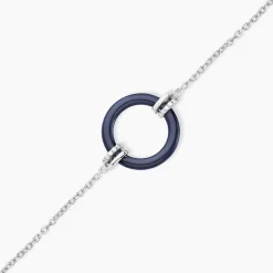 Bracelet Bertillianne Argent Blanc Céramique Et Oxyde De Zirconium