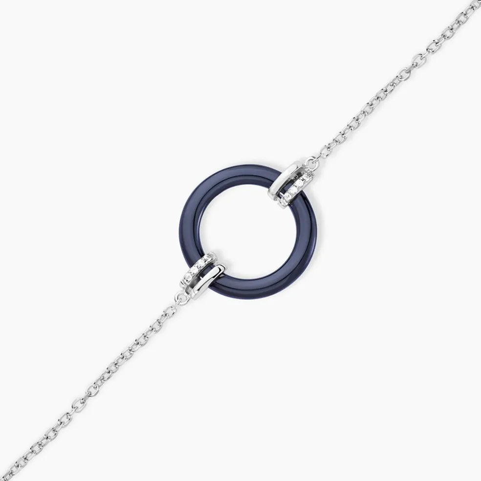 Bracelet Bertillianne Argent Blanc Céramique Et Oxyde De Zirconium