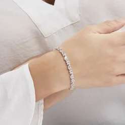 Bracelet Brogan Argent Blanc Oxyde De Zirconium