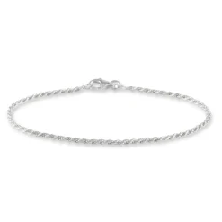 Bracelet Cacilda Maille Corde Argent Blanc