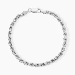 Bracelet Cacilda Maille Corde Argent Blanc