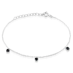 Bracelet Callias Argent Blanc Oxyde De Zirconium Noir