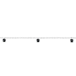 Bracelet Callias Argent Blanc Oxyde De Zirconium Noir