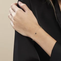 Bracelet Callias Argent Blanc Oxyde De Zirconium Noir