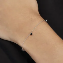 Bracelet Callias Argent Blanc Oxyde De Zirconium Noir