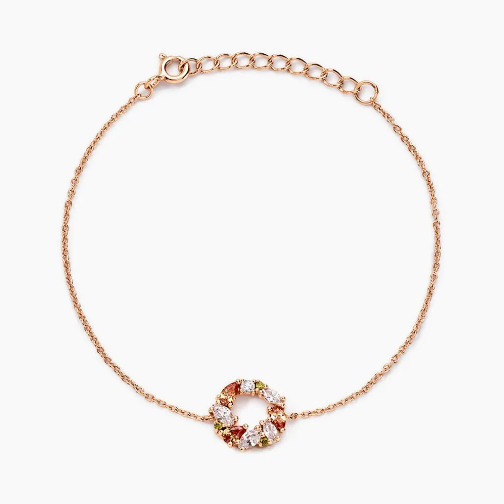 Bracelet Camelia Argent Rose Oxyde De Zirconium