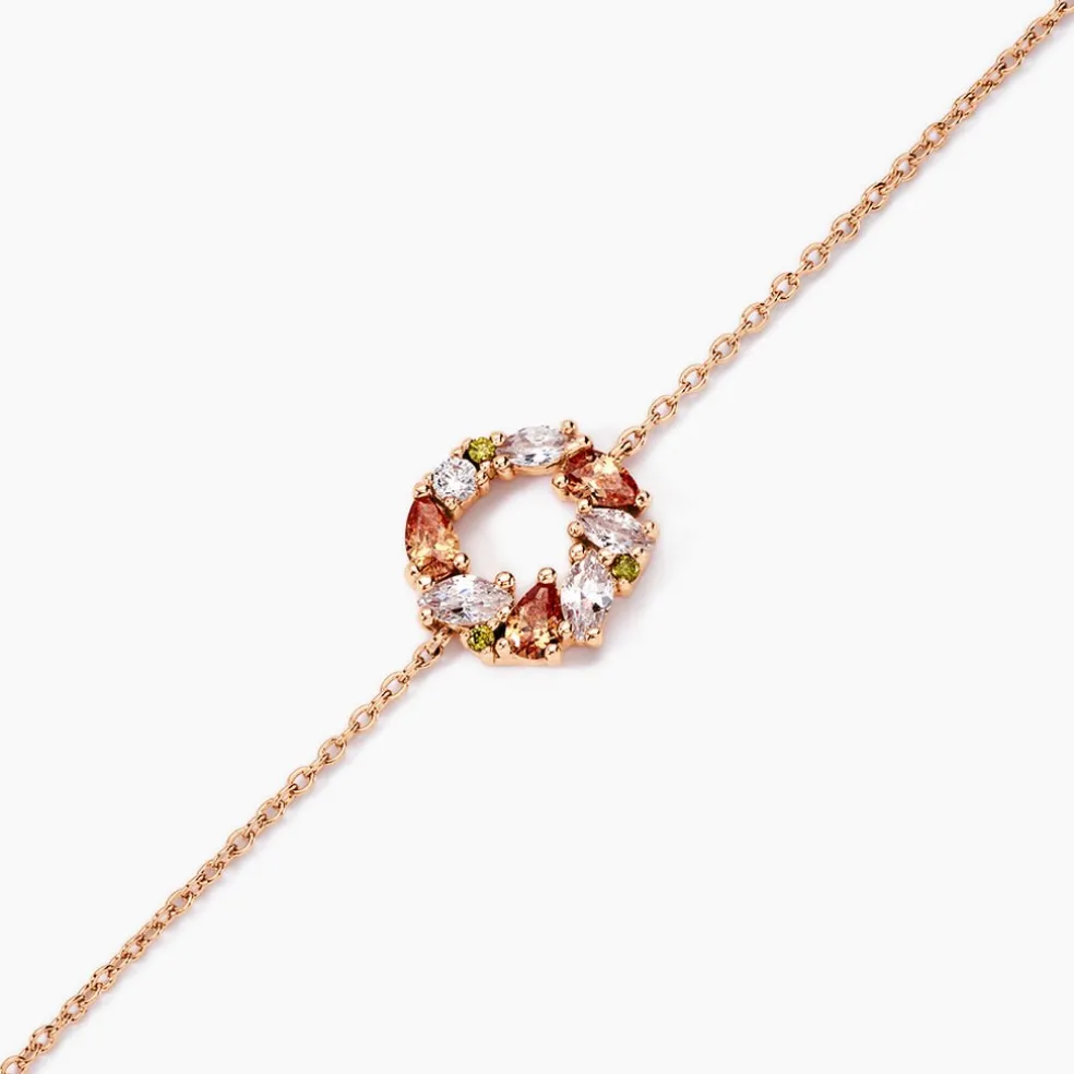 Bracelet Camelia Argent Rose Oxyde De Zirconium